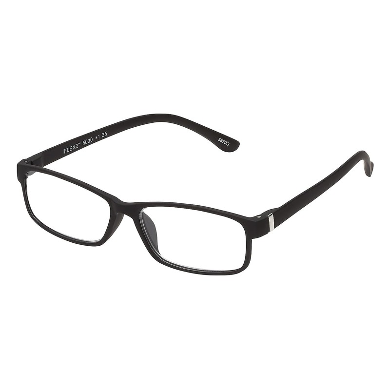 SAV Eyewear Men's Flex 2 5030 Black Reading Glasses, 1.5