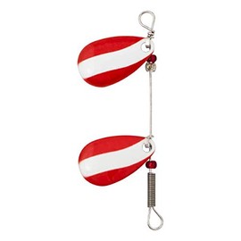 Lucky Strike Bait Works Inline Spinner Fishing Lure, Double Blade, Pack of 3 Fishing Lures, Designed in Canada (Size 1, Red/White)