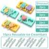 Kids Cartoon Popsicle Molds - 4 Pack, 10-Cavity Food-Grade Silicone