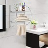 Tangkula Wall Mount 2 Tier Bathroom Shelf with Bars, 18"