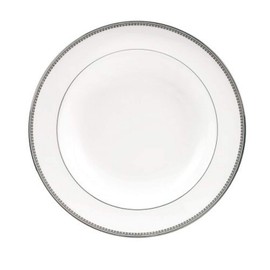 Wedgwood Wang Vera Lace Platinum Rim Soup, 9", White/Silver