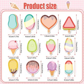Children's Sticky Notes, Pack of 12 Sticky Notes, 336 Sheets Small Sticky Notes Children, Ice Cream Sticky Note Pad in 12 Ice Cream Shapes Design, Cute Small Office Notes for Office, School, Home