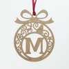 Laser cut Christmas tree bauble decoration: Letter M