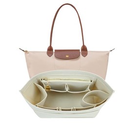 Lckaey Organizador de Bolsa Insert Para Bolso Longchamp Mujer Bolsa Tote Grande Para Long Champ Le Pliage organizador 2025beige-L