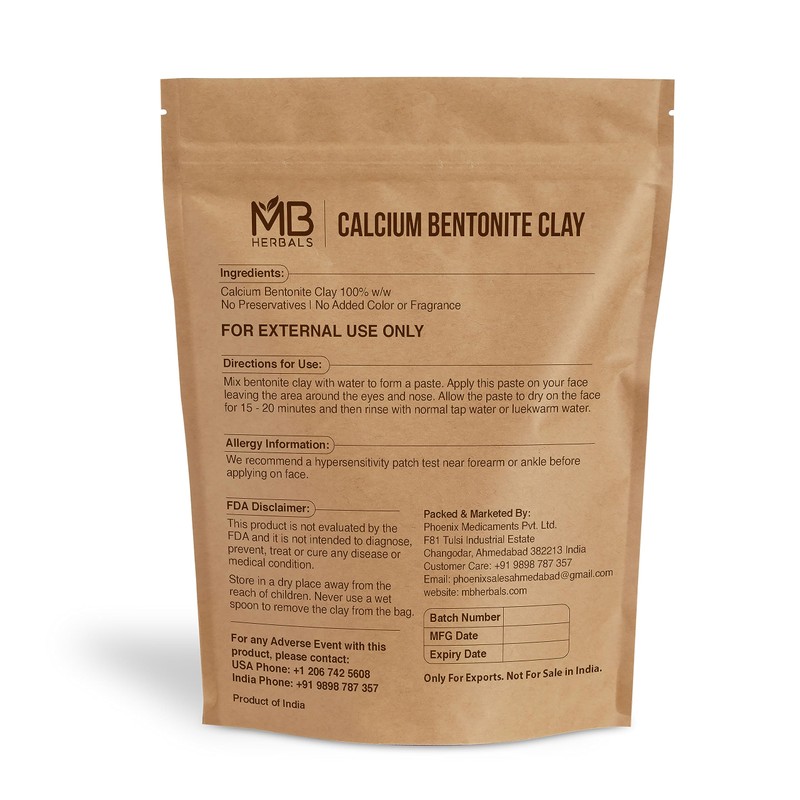 MB Herbals Calcium Bentonite Clay Powder 227g | For External
