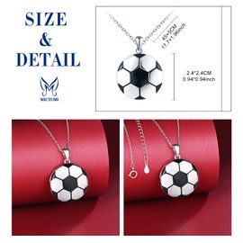 MICYUMI Women's Photo Locket Necklace 925 Sterling Silver Round Football Locket Pendant Necklace