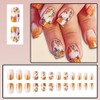 24 Pcs Press on Nails Short Square - MINGCHUN Autumn