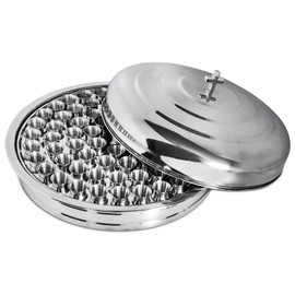 Holy Communion Set: 1 Plastic Tray (72 Wells) + 72 Stainless Steel Chalice Cups + Lid | Church Altar Communion Supplies for Eucharist, Lord's Supper Worship Service
