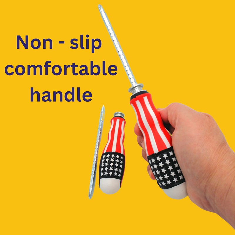 Screwdriver (2 PCS) 2 in 1 Adjustable Length, Reversible Dual