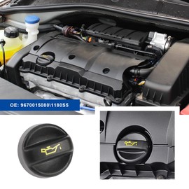 ECSiNG Oil Filler Cap 9670015080 1180S5 9674157180 Compatible with 207 208 301 308 508 2008 3008 5008 Citroen C3 C4 C5 B-MAX C-MAX Focus Grand C-MAX Mondeo