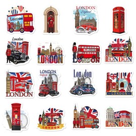 London Souvenir Gifts Fridge Magnets - Luvart 16 Pcs British Construction Refrigerator Locker Magnetic United Kingdom Tower Bridge Fridge Magnets Stickers for Home Kitchen Office Traveler Tourist