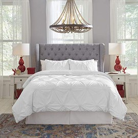 200TC 3 PC Knotted Pintuck Duvet Set -King/Cal King, White