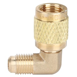 GLOGLOW Air Conditioning Adapter, R410 Male Thread 1/4 to Female Thread 5/16 90° Adapter Connector Cooler AirConditioner Accessories
