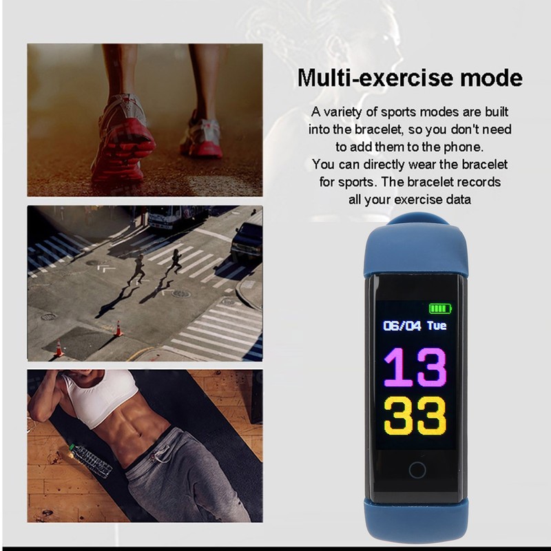 Sports Bracelet Watch Multifunction Pedometer Smartband Healthy Fitness Management USB