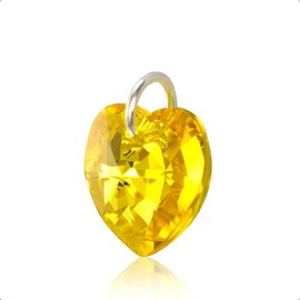 Lua Joia Sterling Silver November Birthstone Pendant Only With Sparkly Citrine Charm Heart Crystal Jewellery for Women Gift for Girls, Mum, Wife, Birthday, Anniversary & Valentine’s