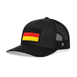 HAKA Germany Hat – German Flag Trucker Hat for Men & Women, Adjustable Baseball Cap, Mesh Snapback, Outdoor Golf Hat - Black