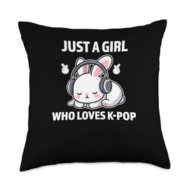just a girlwho loves k-pop South Korea Throw Pillow