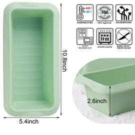 QELEG Silicone Bread Loaf Pans (2 Pack) - Nonstick Silicone Baking Mold for Homemade Bread, Brownies and Pound Cakes QLG0112-10.8x5.4x2.6 inch