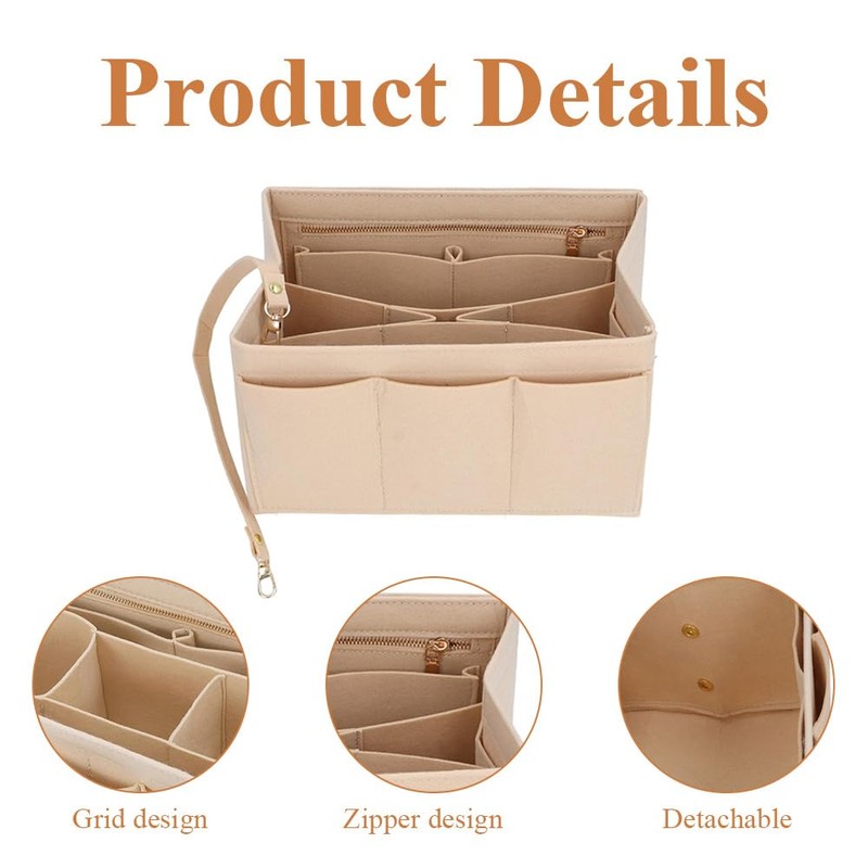 MOTRAIN Removable Makeup Handbag Insert/Storage Plugin,Inner Bag Of Bag Felt