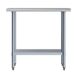 Jefferson 24 in. x 36 in. Stainless Steel Table With Shelf. NSF