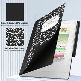 MoKo Case for Remarkable Paper Pro 2024 11.8", Lightweight Ultra-Thin Magnetic Case with Wide Pen Protective Clasp, Auto Sleep/Wake for Remarkable Pro 11.8", Black Notebook