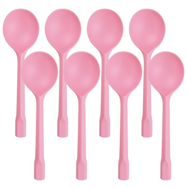 Tamnjvrr Pack of 100 Pink Extra-Heavy Weight Disposable Plastic Spoons