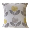 1 x Scandinavian Flower Ochre Yellow Grey Natural Cushion Cover