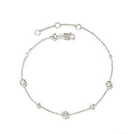 Kendra Scott Davie Trio Delicate Bracelet, Sterling Silver, White Sapphire