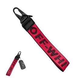 DXNQ Car Keychain, Fabric Keychain Wrist Lanyard, Key Ring for Cars Keys Wallets Jeans Decoration, Car Accessories (Red)