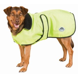 WeatherBeeta ComFiTec Windbreaker 420D Deluxe Dog Coat, Yellow/Black, 22"