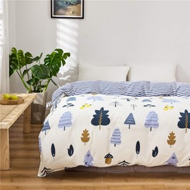 100% Cotton Single Size Duvet Cover, 59.1 x 82.7 inches (150 x 210 cm), Duvet Cover, Four Seasons, Breathable, Skin Duvet Cover