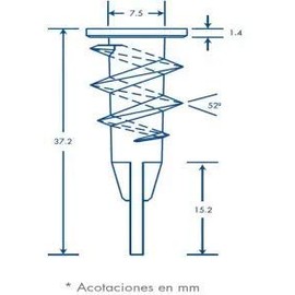 Taquete Nylon para tablaroca de 1" caja 100 piezas