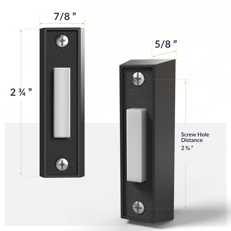Newhouse Hardware BT4BL Doorbell Button, Black