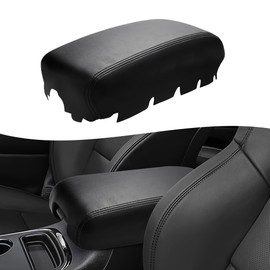 KBH Center Console Armrest Cover Replacement for Dodge Durango & Jeep Grand Cherokee 2011-2020, Vinyl Leather, Middle Console Arm Rest Upholstery, Anti-Scratch, Black (Leather Part Only)