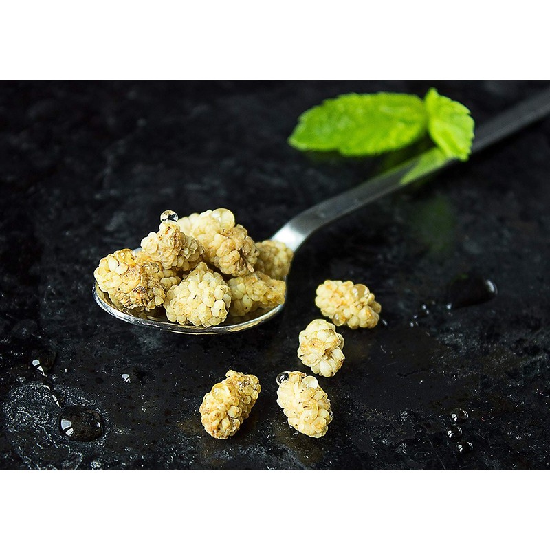 Organic Dried White Mulberries, 2 Pounds - Non-GMO, Unsulfured, Bulk