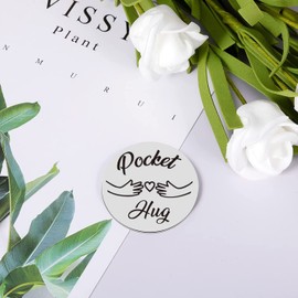 Small Hug Lucky Charm, Courage Gift, Lucky Charm Exam, Get Well Soon Gifts for Family Favourite Person Women Boys Patient (Silver)