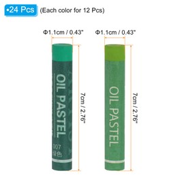 PATIKIL Grass Green, Turquoise Oil Pastels, 24Pcs Soft Oil Crayons Creamy Pastels Stick Art Supplies for Art Painting Drawing Blending Graffiti for Artists Beginners