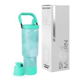 Simple Modern Trek Pivot | 40oz Flip Straw Tumbler with Handle | Water Bottle & Boot | Interchangeable Straw & Chug Lids | Insulated Stainless Steel Jug | Gym Sports Outdoors | Ocean Tide