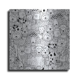 Luxe Metal Art 'Coloring Book Dogs' by Luxe Portfolio, Metal Wall Art, 24"x24"