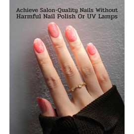 ruyeefam Nail Polish Strips - 22 Pcs Salon Quality Gel Nail Stickers - Long Lasting Wraps (Dusty Orange Flower)