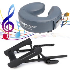 Master Massage Deluxe Universal Face Cradle with Cushion Pillow for Massage Table Bed Headrest Cradle-6 Way Adjustable Face Pillow Cushion Support (Music Blue)