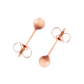 Puente Doctor Supervised Earrings, Women's, Men's, Hypoallergenic, Surgical Stainless Steel, Round Ball, Ball Earrings, For Both Ears, Silver, Gold, Pink Gold, Stainless Steel, No Gemstone
