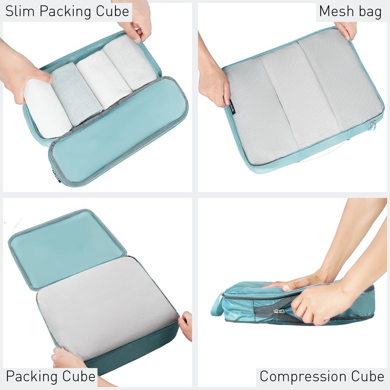 Bagail Ultralight Packing Cubes 7 Set, 3 Compression Packing Cubes