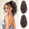 Doxken Claw Clip Ponytail Extension 14 Inch Brown Lightweight Wavy