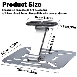 PRBUEHI Zusammenklappbarer Beamer Halterung 360° Verstellbarer Projektor-Ministänder Vollständig Einstellbarer Winkel Geeignet für Konferenzräume, Heimkino, Schlafzimmer, Besprechungsräume