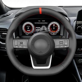 MEWANT Steering Wheel Cover for Nissan Rogue Pathfinder Qashqai X-Trail 2021-2023 Hand Sewing Steering Wheel Protector
