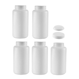uxcell Plastic Lab Chemical Reagent Bottle 1000ml/34oz Wide Mouth Sample Sealing Liquid Storage Container 5pcs