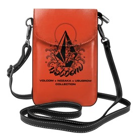 JMI Volcom Smartphone Pouch, Genuine Leather, Shoulder Bag, Thin, Women's, Men's, Mini Pouch, Popular, Wallet, Crossbody Bag, Height 7.5 x Width 4.9 x Thickness 1.6 inches (19 x 12.5 x 4 cm), As shown