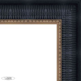Poster Palooza A3 16.5x11.7 Ornate Black Complete Wood Picture Frame with UV Acrylic Plexiglass, Foam Board Backing & Hardware Included