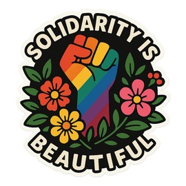 Rainbow Power Fist Intersectional Pride Sticker (2.75" x 3")